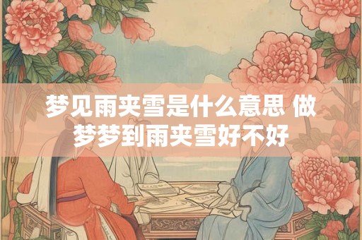 梦见雨夹雪是什么意思 做梦梦到雨夹雪好不好