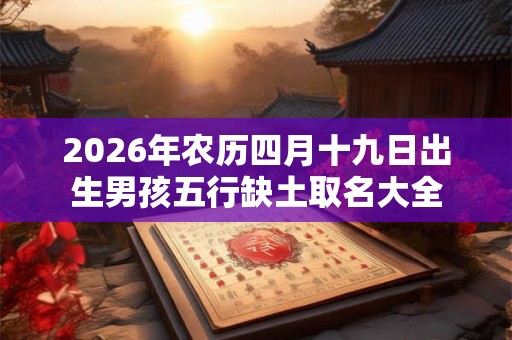 2026年农历四月十九日出生男孩五行缺土取名大全