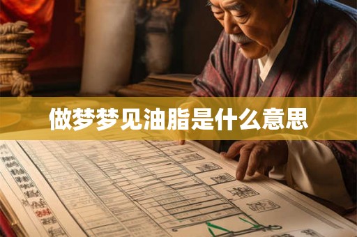 做梦梦见油脂是什么意思