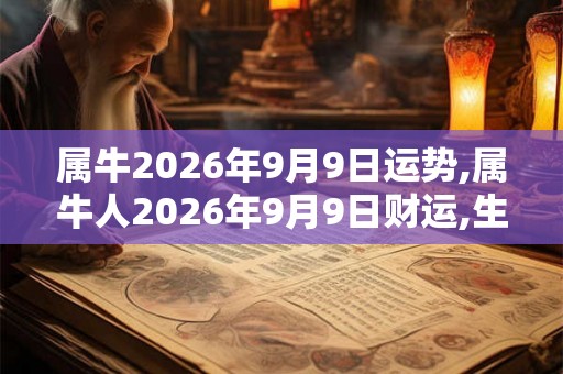 属牛2026年9月9日运势,属牛人2026年9月9日财运,生肖牛2026年9月9日运势 属牛2026年9月9日运势,属牛人2026年9月9日财运,生肖牛2026年9月9日运势