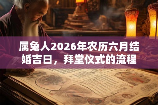 属兔人2026年农历六月结婚吉日，拜堂仪式的流程