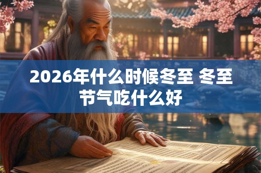2026年什么时候冬至 冬至节气吃什么好