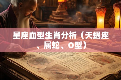 星座血型生肖分析(天蝎座、属蛇、O型) 星座血型生肖分析(天蝎座、属蛇、O型)