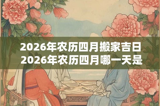 2026年农历四月搬家吉日 2026年农历四月哪一天是搬家的吉日