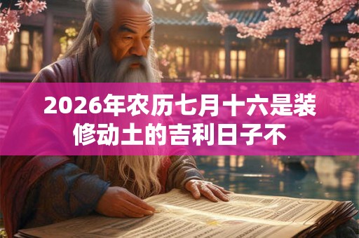 2026年农历七月十六是装修动土的吉利日子不