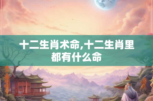 十二生肖术命,十二生肖里都有什么命