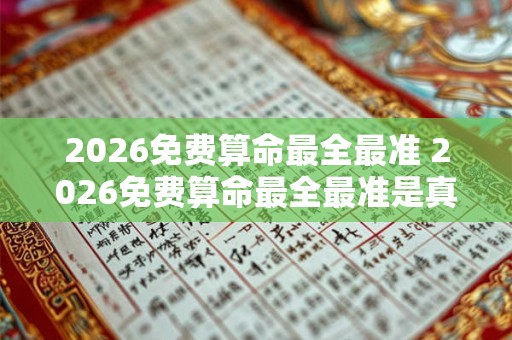 2026免费算命最全最准 2026免费算命最全最准是真的吗