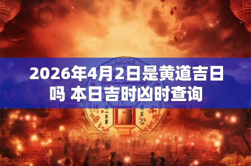 2026年4月2日是黄道吉日吗 本日吉时凶时查询