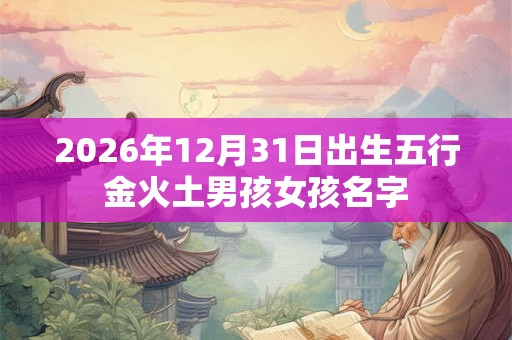 2026年12月31日出生五行金火土男孩女孩名字 2026年12月31日出生五行金火土男孩女孩名字