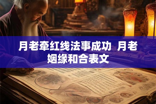 月老牵红线法事成功  月老姻缘和合表文
