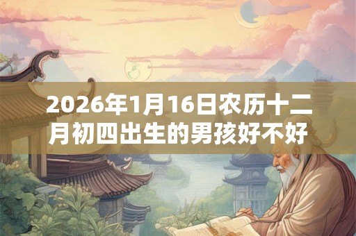 2026年1月16日农历十二月初四出生的男孩好不好