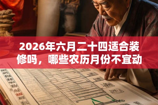2026年六月二十四适合装修吗，哪些农历月份不宜动土