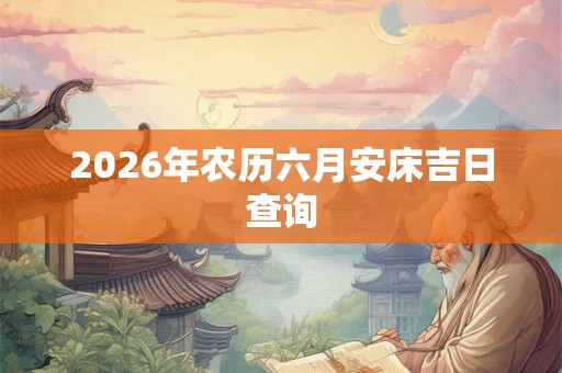 2026年农历六月安床吉日查询