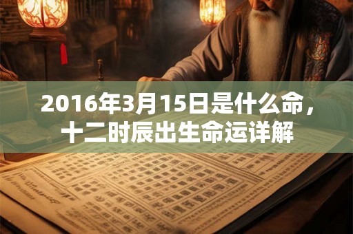 2016年3月15日是什么命，十二时辰出生命运详解