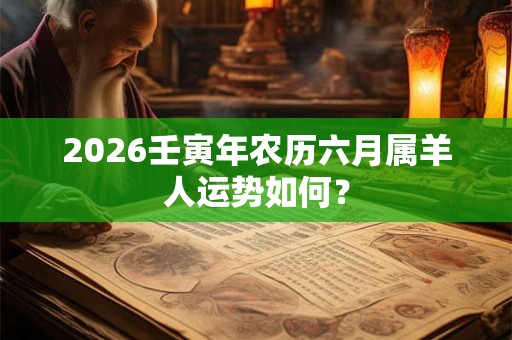 2026壬寅年农历六月属羊人运势如何？
