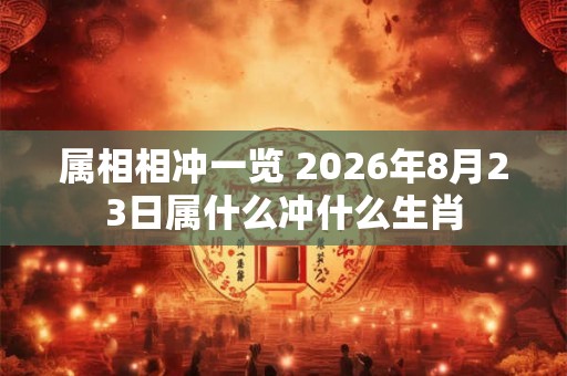 属相相冲一览 2026年8月23日属什么冲什么生肖