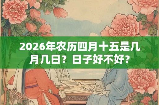 2026年农历四月十五是几月几日?日子好不好? 2026年农历四月十五是几月几日?日子好不好?