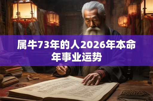 属牛73年的人2026年本命年事业运势