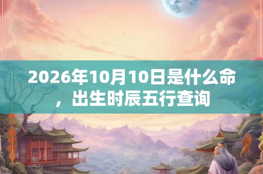 2026年10月10日是什么命，出生时辰五行查询