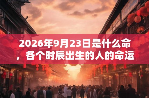 2026年9月23日是什么命，各个时辰出生的人的命运