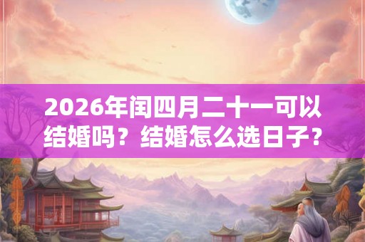 2026年闰四月二十一可以结婚吗?结婚怎么选日子? 2026年闰四月二十一可以结婚吗?结婚怎么选日子?