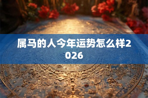 属马的人今年运势怎么样2026