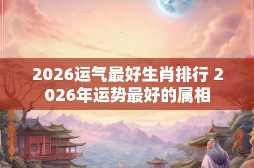 2026运气最好生肖排行 2026年运势最好的属相
