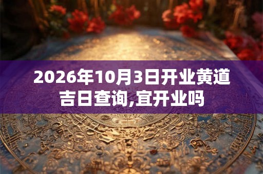 2026年10月3日开业黄道吉日查询,宜开业吗