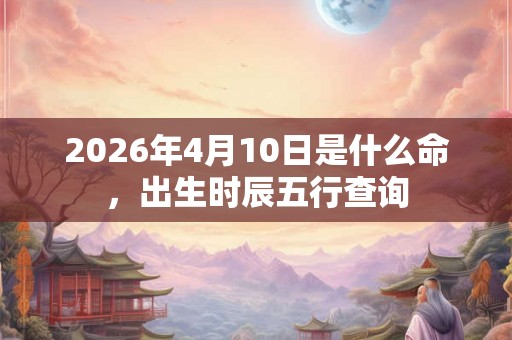 2026年4月10日是什么命，出生时辰五行查询
