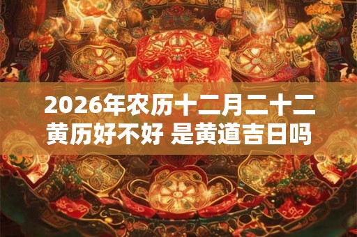 2026年农历十二月二十二黄历好不好 是黄道吉日吗