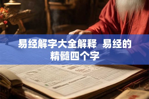易经解字大全解释  易经的精髓四个字