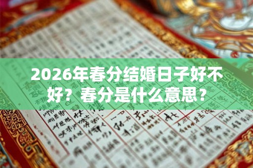 2026年春分结婚日子好不好？春分是什么意思？