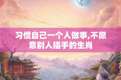 习惯自己一个人做事,不愿意别人插手的生肖