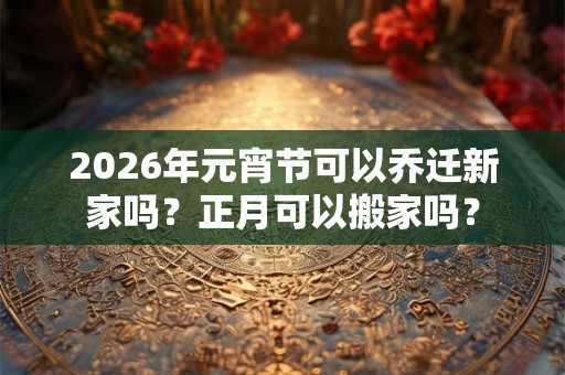 2026年元宵节可以乔迁新家吗?正月可以搬家吗? 2026年元宵节可以乔迁新家吗?正月可以搬家吗?