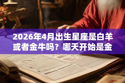2026年4月出生星座是白羊或者金牛吗？哪天开始是金牛？