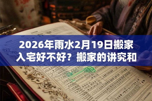 2026年雨水2月19日搬家入宅好不好？搬家的讲究和忌讳？