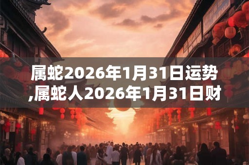 属蛇2026年1月31日运势,属蛇人2026年1月31日财运,生肖蛇2026年1月31日运势