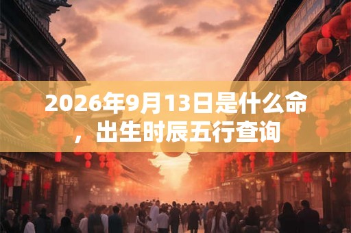 2026年9月13日是什么命，出生时辰五行查询