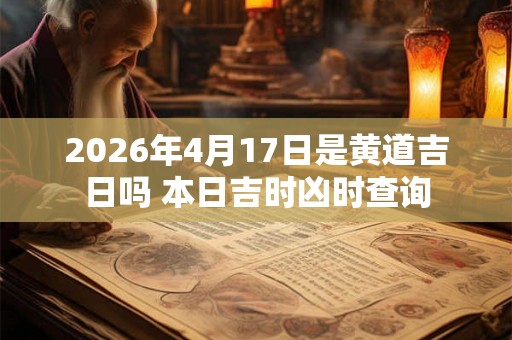 2026年4月17日是黄道吉日吗 本日吉时凶时查询 2026年4月17日是黄道吉日吗 本日吉时凶时查询