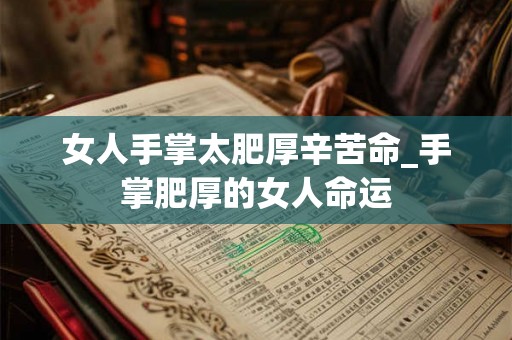 女人手掌太肥厚辛苦命_手掌肥厚的女人命运