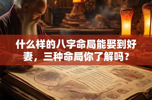 什么样的八字命局能娶到好妻,三种命局你了解吗? 什么样的八字命局能娶到好妻,三种命局你了解吗?