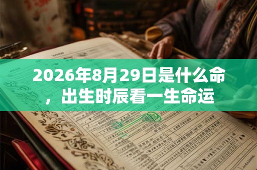 2026年8月29日是什么命，出生时辰看一生命运