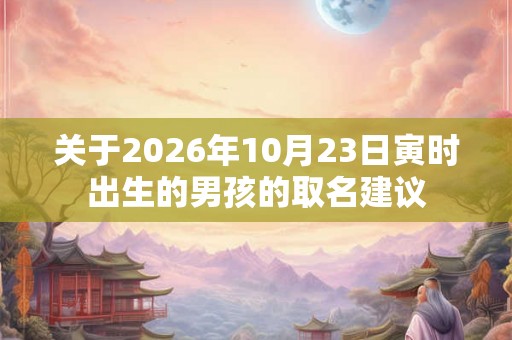 关于2026年10月23日寅时出生的男孩的取名建议
