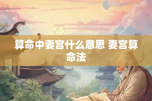 算命中妻宫什么意思 妻宫算命法
