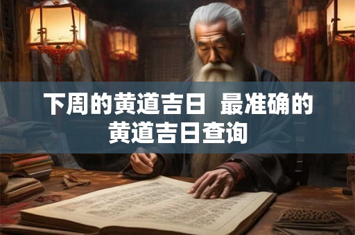 下周的黄道吉日  最准确的黄道吉日查询