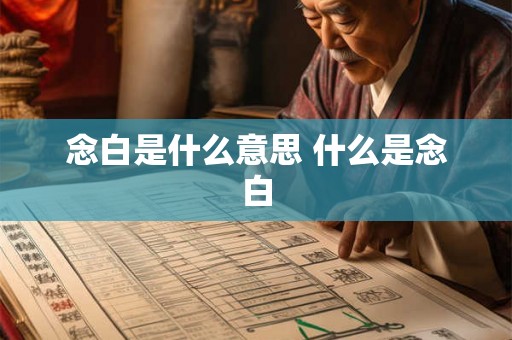 念白是什么意思 什么是念白