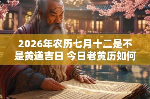 2026年农历七月十二是不是黄道吉日 今日老黄历如何