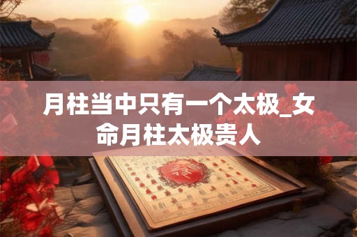 月柱当中只有一个太极_女命月柱太极贵人 月柱当中只有一个太极_女命月柱太极贵人
