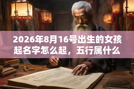 2026年8月16号出生的女孩起名字怎么起，五行属什么