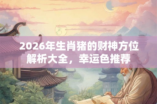 2026年生肖猪的财神方位解析大全，幸运色推荐